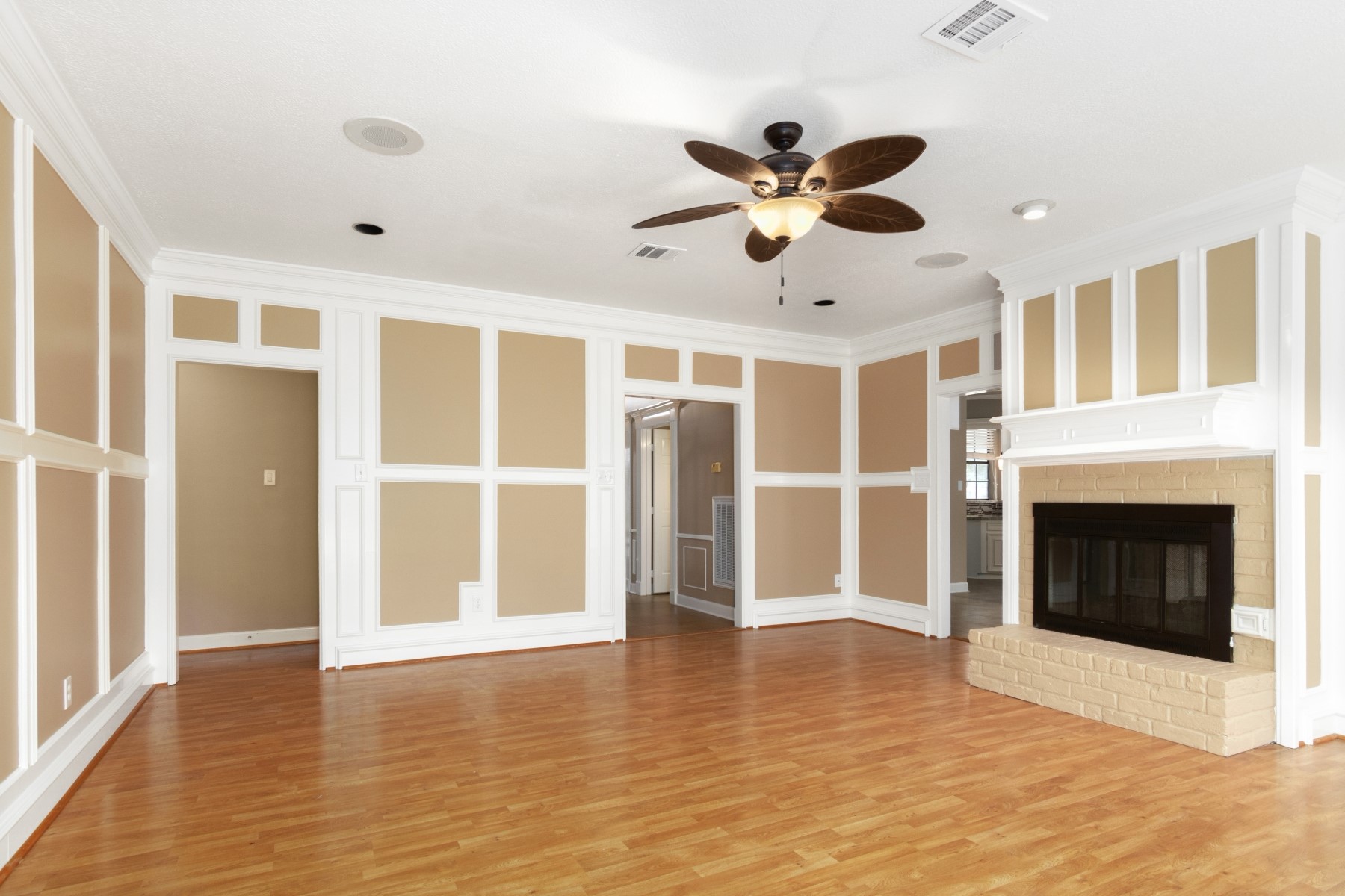 6039 Spring Creek Lane Spring, TX 77379 - Photo 13 of 48 a view of an empty room with a fireplace and a window