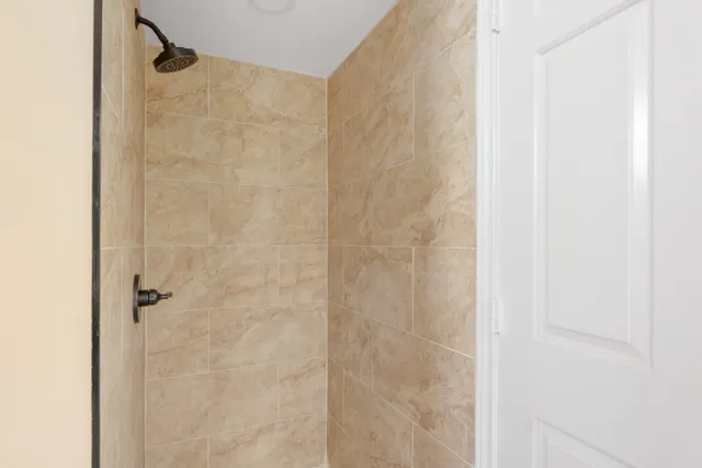 a bathroom with a shower