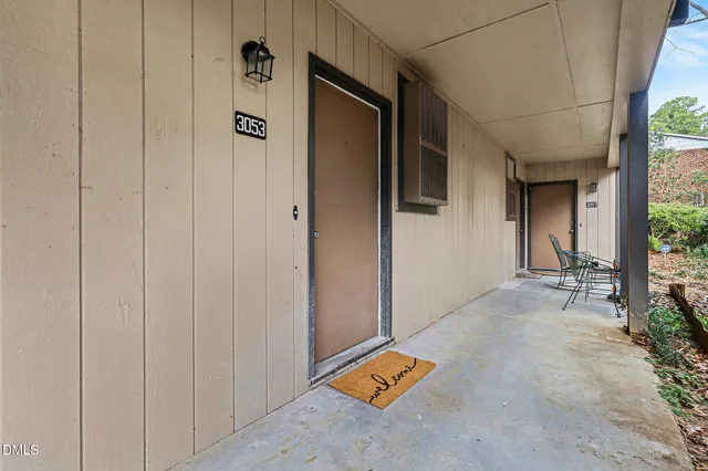 a front view of a building with street