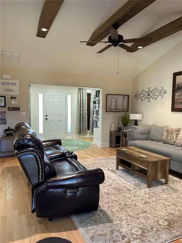 a living room with furniture