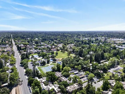 an aerial view of multiple house
