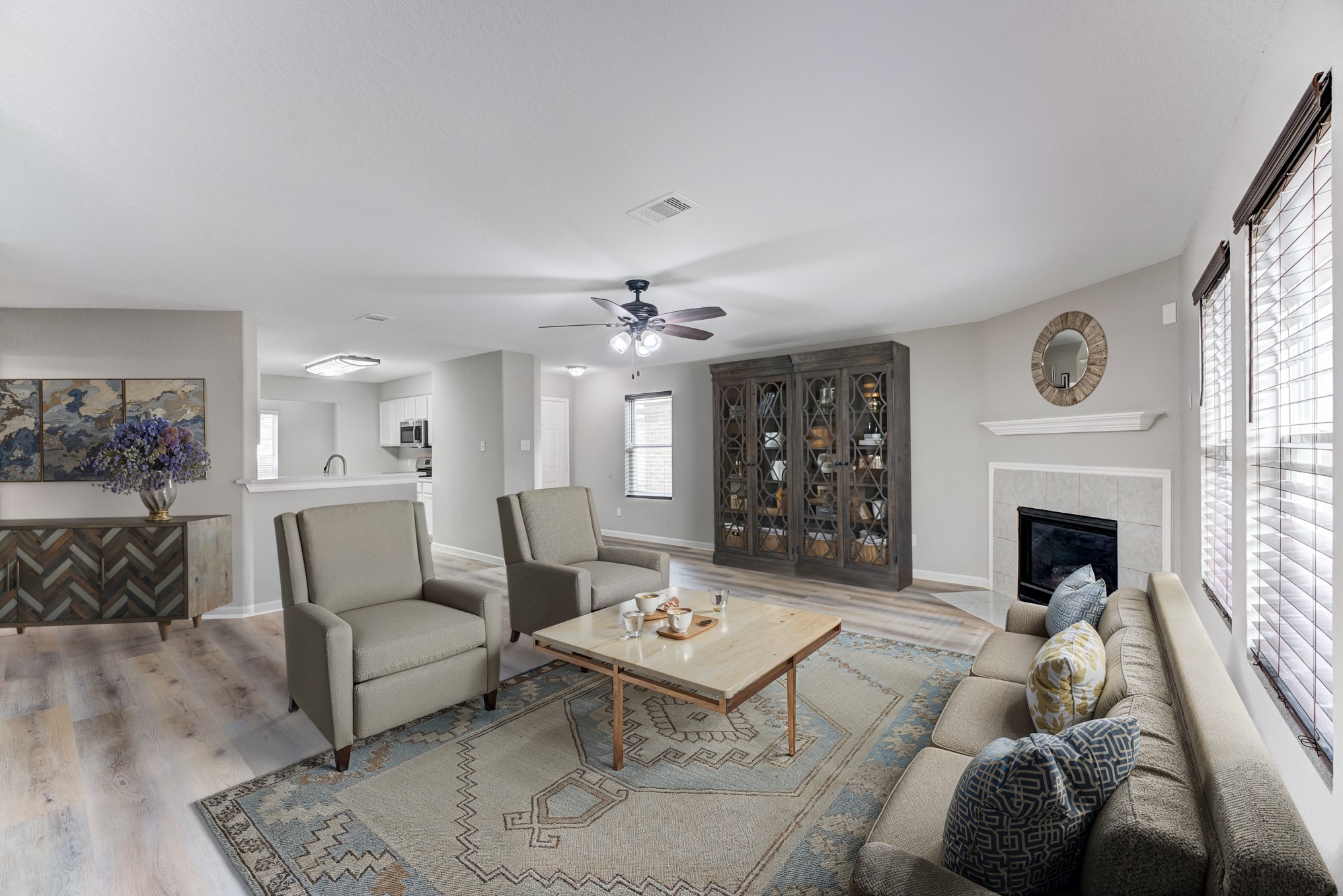 8038 Narrow Brook Way Houston, TX 77016 - Photo 8 of 50 a living room with furniture and a fireplace