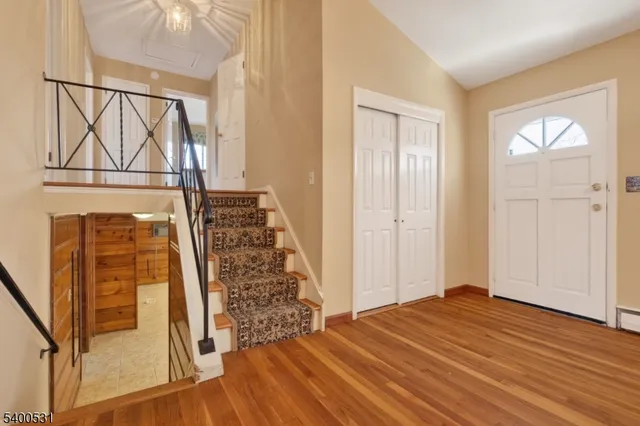 wooden floor in an entryway with wooden floor