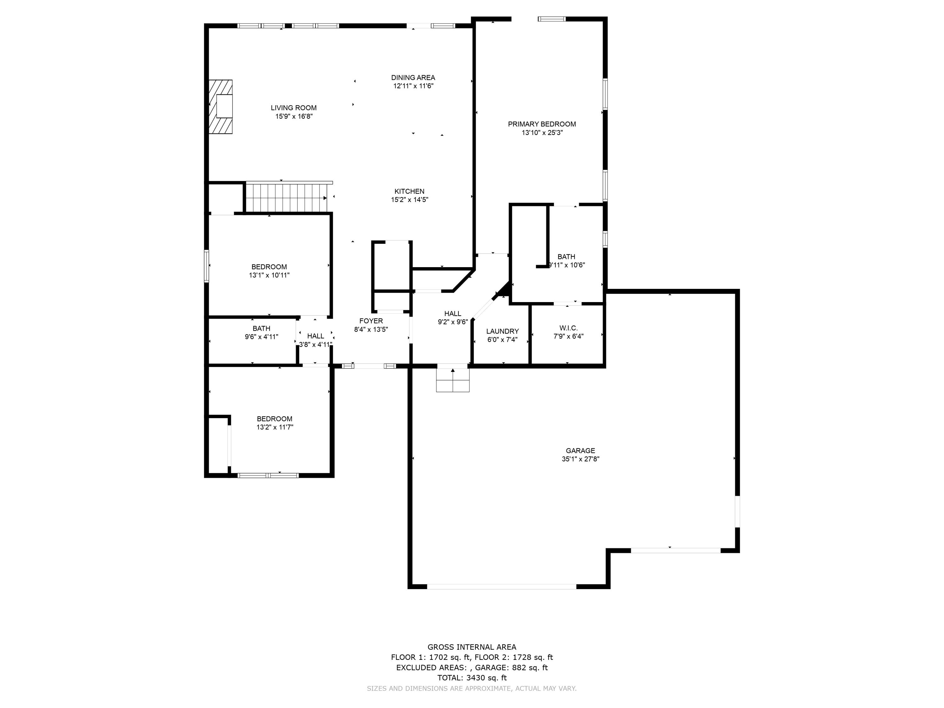 9583 Moon Ridge Road Onekama, MI 49675 - Photo 8 of 73 2nd_floor_dimensions_9583_moon_ridge_roa