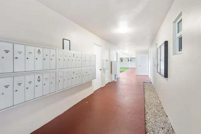 a view of a hallway with entryway