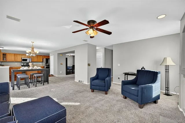 a living room with furniture