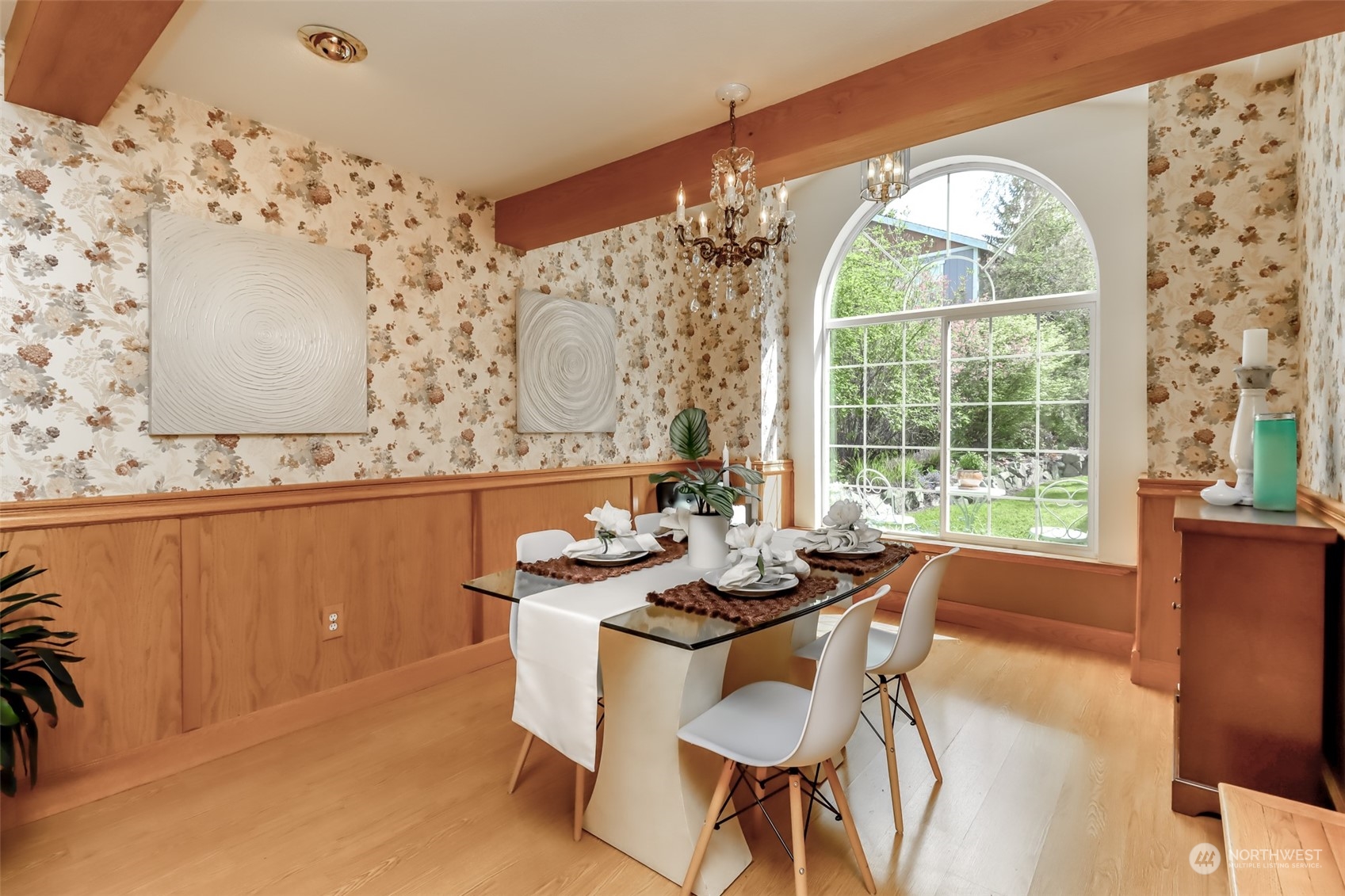 2513 Mayes Road Southeast Olympia, WA 98503 - Photo 13 of 30 a dining room with furniture a chandelier and wooden floor