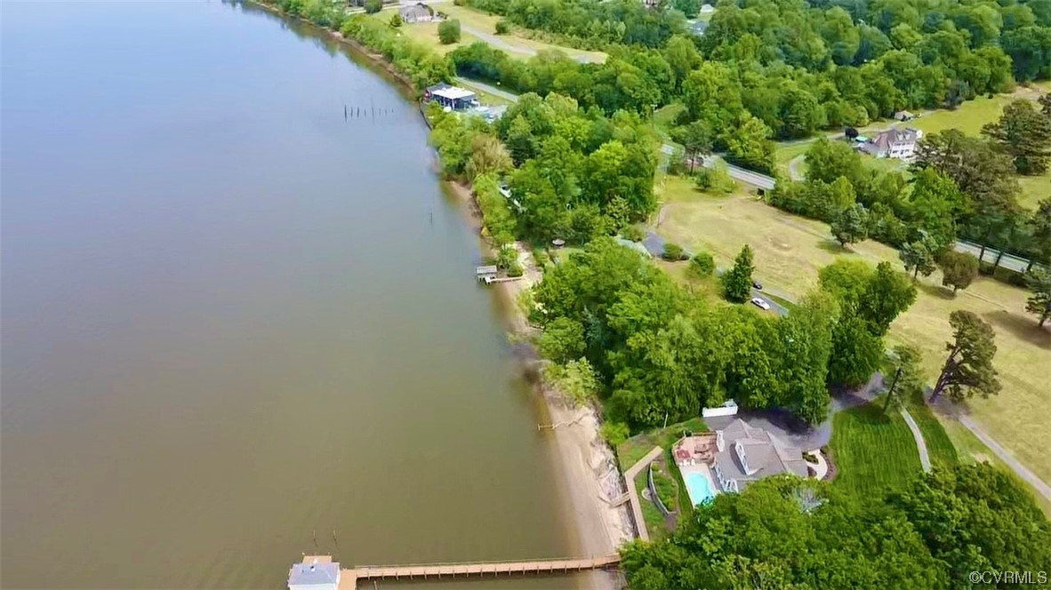 900 Jordan Point Road Hopewell, VA 23860 - Photo 6 of 41 an aerial view of a house with a yard and lake view
