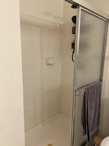 a bathroom with a shower