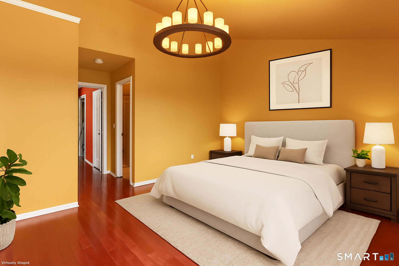 39 Coram Road, Unit 1 Shelton, CT 06484 - Photo 23 of 28 a bedroom with a bed and wooden floor