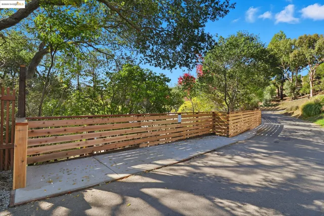 a view of a bench in a yard