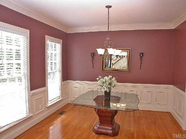 6400 Northwyck Place Raleigh, NC 27609 - Photo 5 of 12 Formal Dining Room w/ Hardwoods & Extensive Molding.