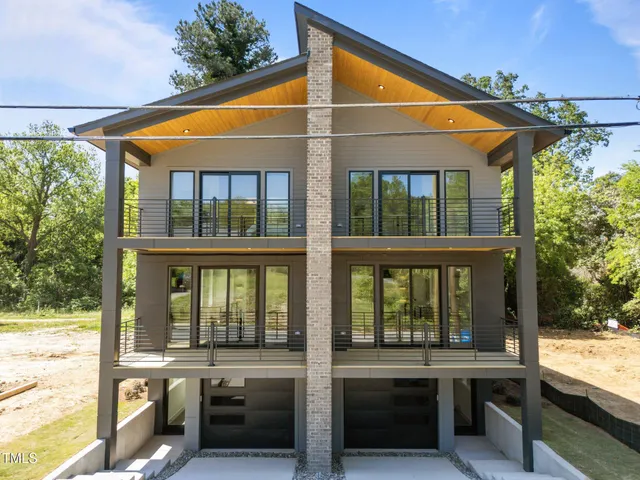 a view of a building from a balcony