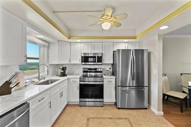 a view of wooden floor with a lake