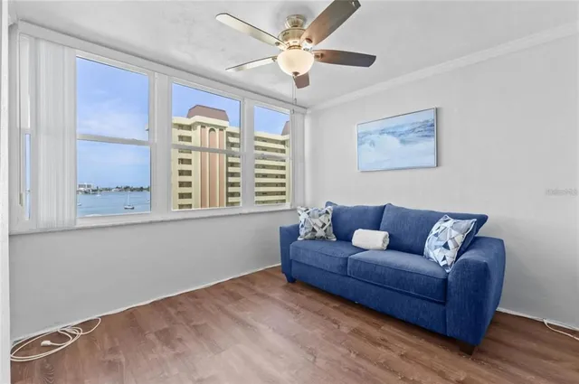 a living room with furniture and window
