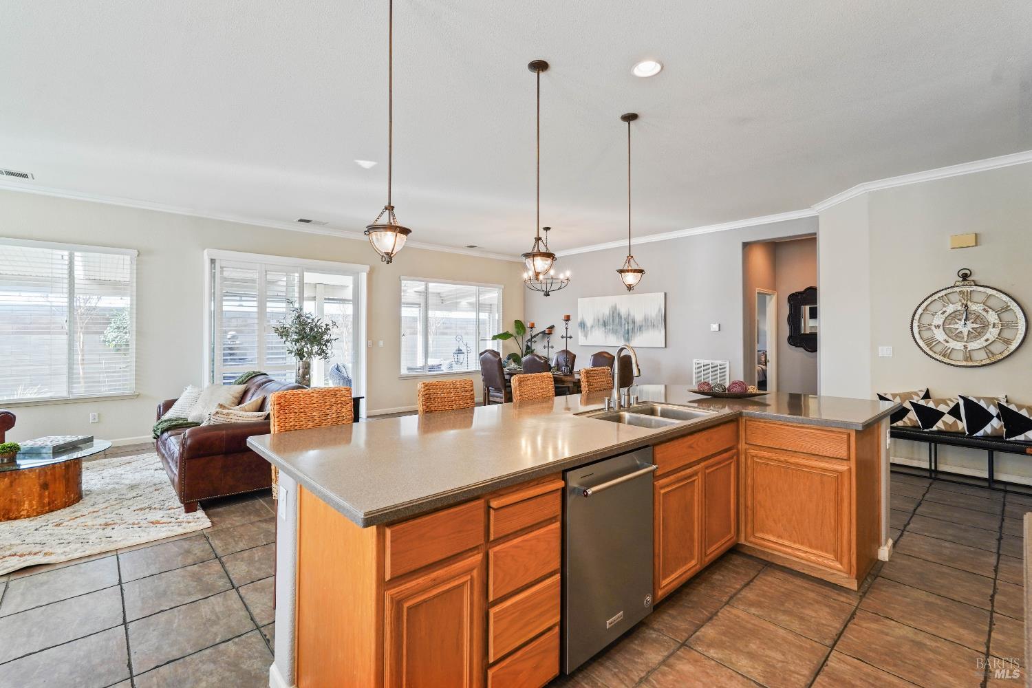 341 Watson Hollow Drive Rio Vista, CA 94571 - Photo 7 of 38 a kitchen with stainless steel appliances granite countertop a sink a stove and a wooden floors