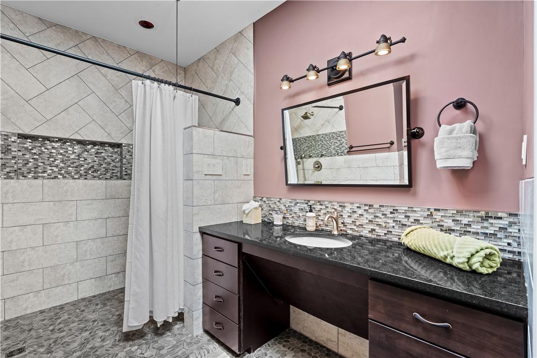 1506 Pleasant View Road Coopersburg, PA 18036 - Photo 57 of 97 A contemporary bathroom with a spacious walk-in shower and a stylish vanity with ample counter space.