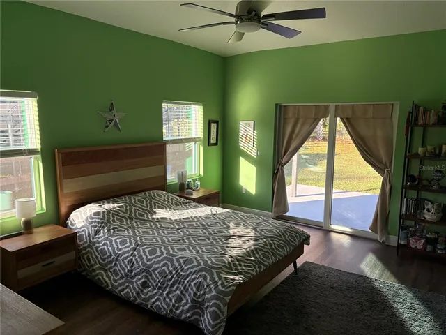 a workspace with furniture and wooden floor