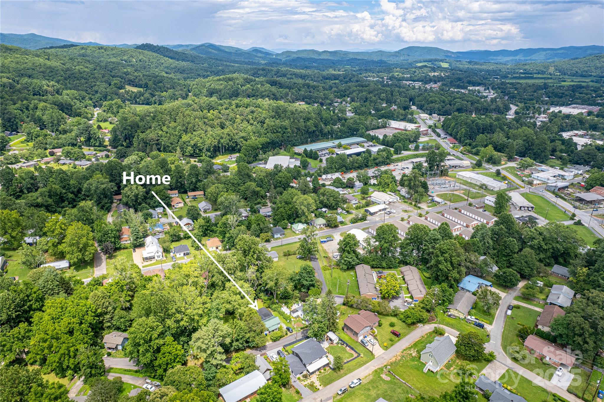 27 Curlee Street Brevard, NC 28712 - Photo 30 of 30 an aerial view of residential houses with outdoor space and trees