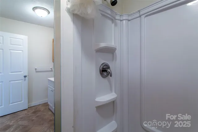 a bathroom with a shower