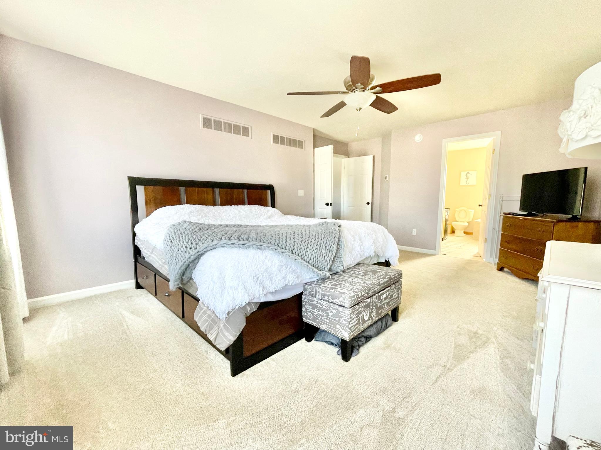 78 Jillian Drive Dover, DE 19901 - Photo 38 of 42 a spacious bedroom with a bed flat screen tv and a ceiling fan