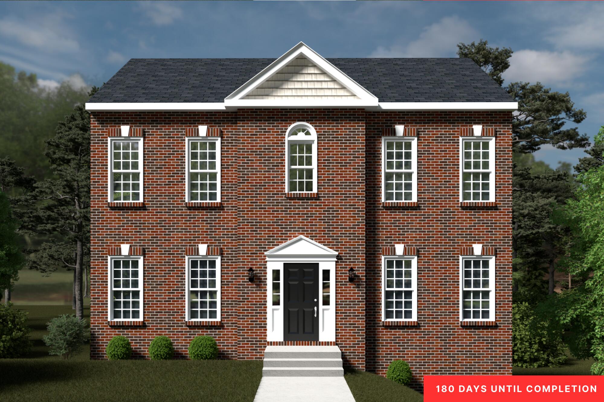 front view of a house with a yard