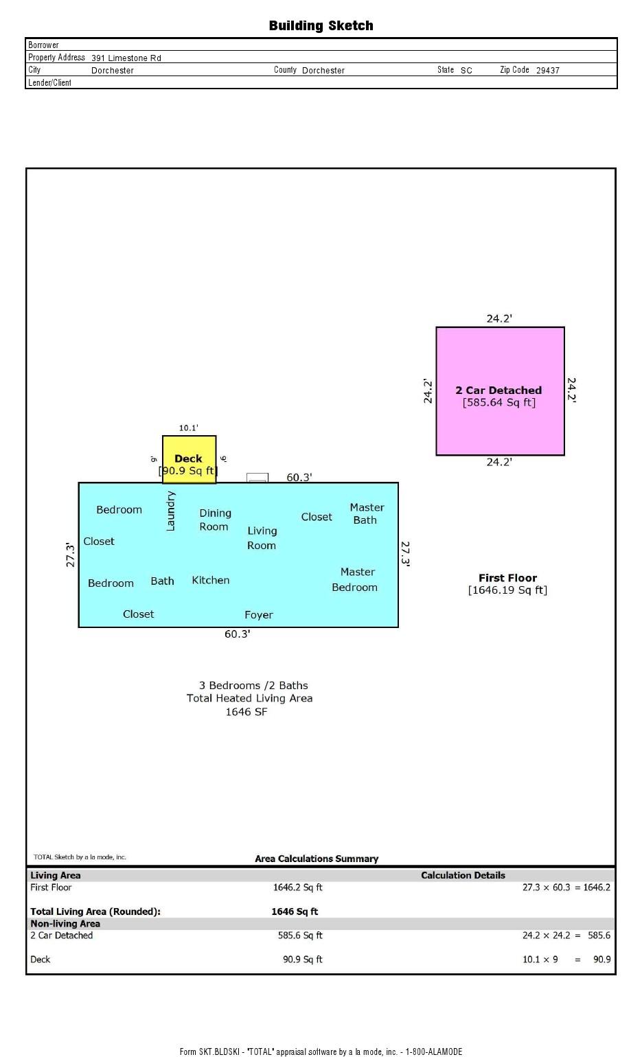 391 Limestone Road Dorchester, SC 29437 - Photo 8 of 8 Floor Plan