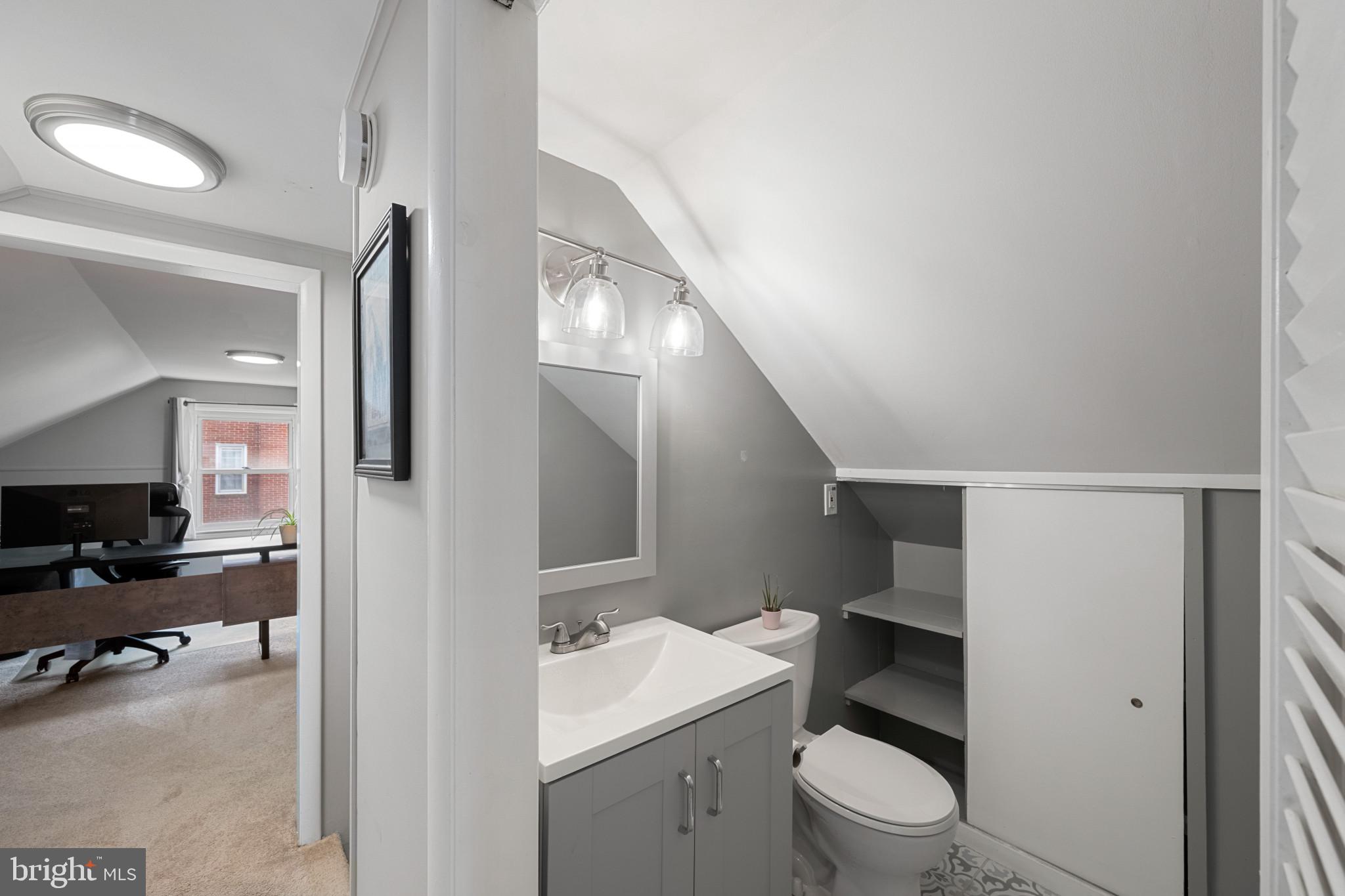 705 Longview Avenue Westminster, MD 21157 - Photo 21 of 30 a bathroom with a toilet a sink and a mirror