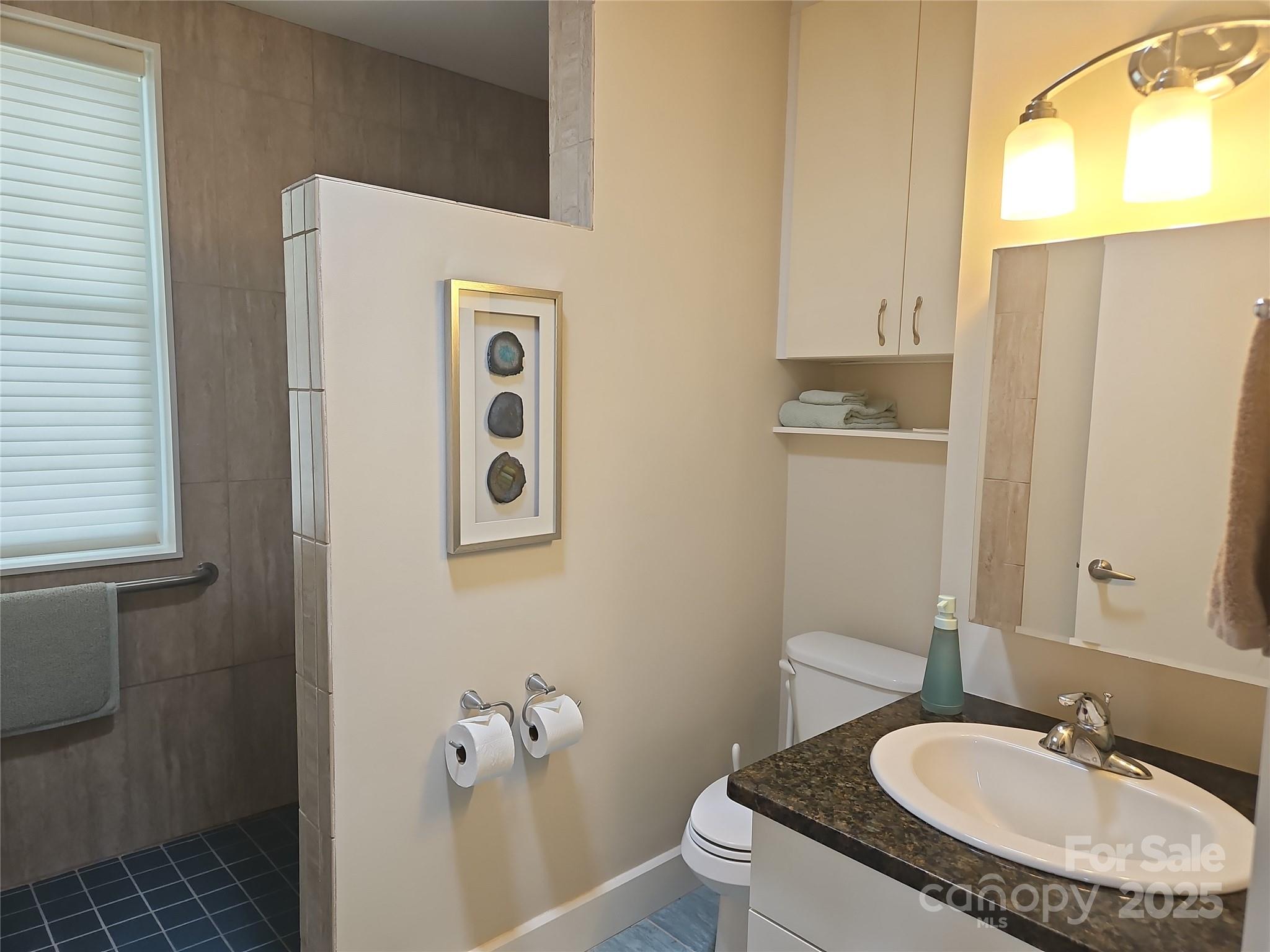 2905 Medlin Road Monroe, NC 28112 - Photo 21 of 39 a bathroom with a toilet a sink and mirror
