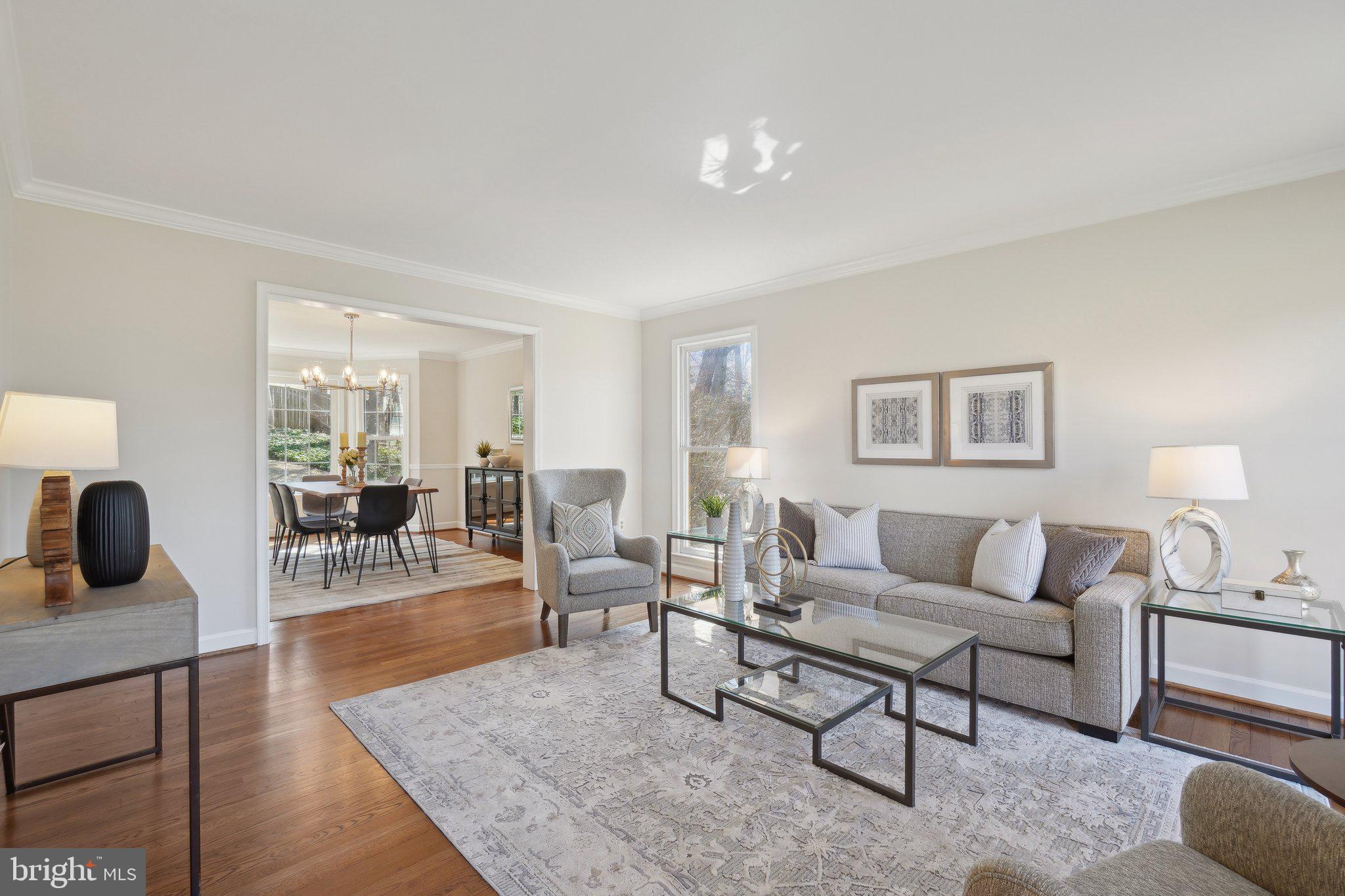 15301 Watergate Road Silver Spring, MD 20905 - Photo 5 of 51 a living room with furniture wooden floor and a lamp