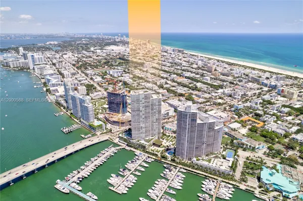 a view of a city with tall buildings