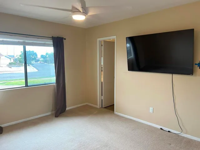 an empty room with a window