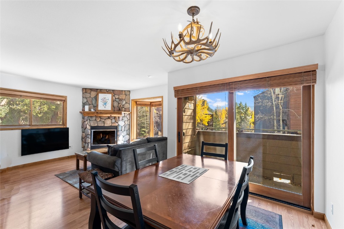 465 4 O Clock Road, Unit 105 Breckenridge, CO 80424 - Photo 8 of 34 Dining Area and Deck