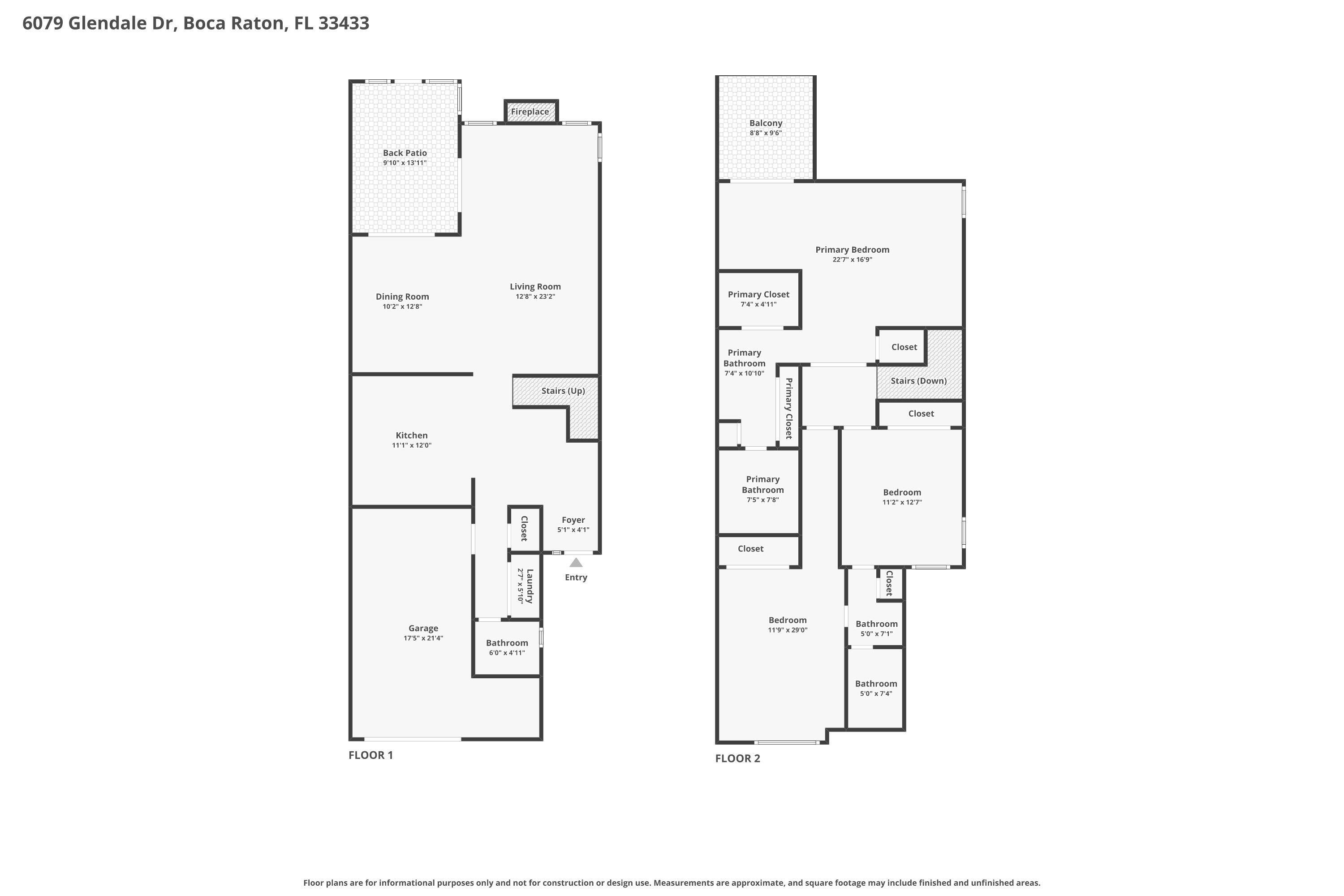 6079 Glendale Drive Boca Raton, FL 33433 - Photo 49 of 49 Floor Plan