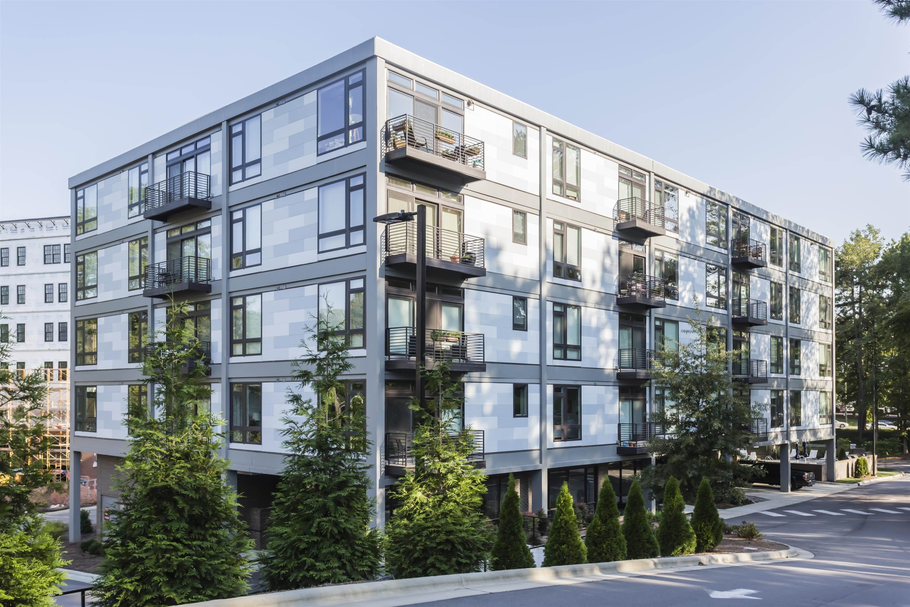 a front view of a building