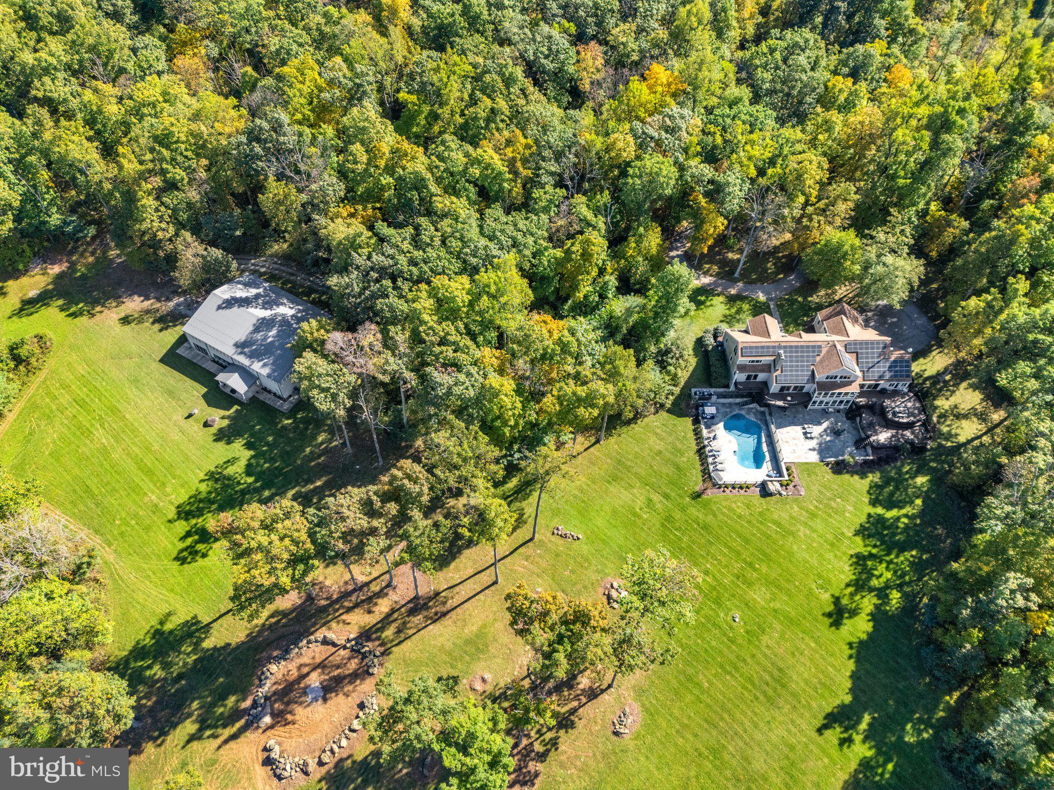 20615 Blue Ridge Mountain Road Paris, VA 20130 - Photo 73 of 80 Aerial view of main house and warehouse