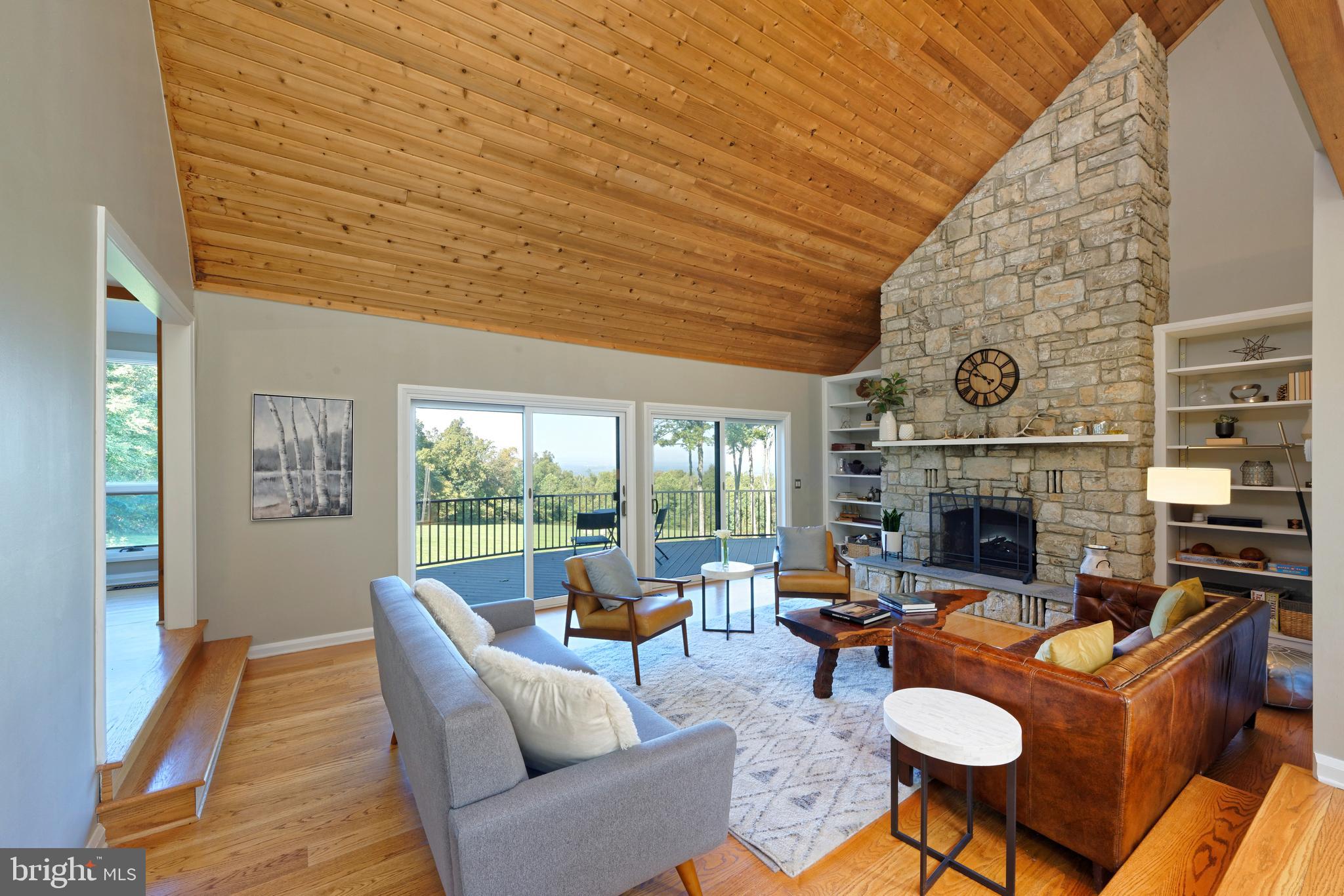 20615 Blue Ridge Mountain Road Paris, VA 20130 - Photo 8 of 80 Living room had tongue & groove wood ceilings