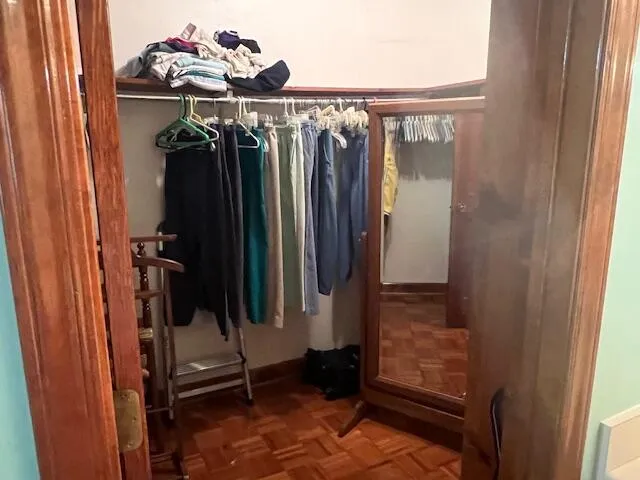 an empty room with closet