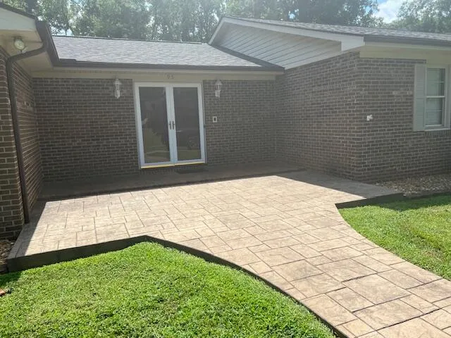 a view of backyard with potted plants