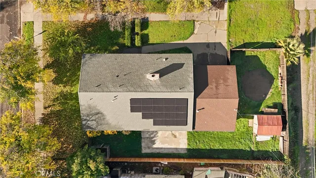 an aerial view of multiple house
