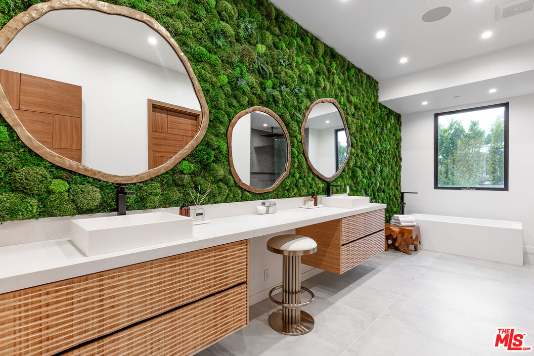 1523 Stradella Road Los Angeles, CA 90077 - Photo 44 of 54 a room with pool table and mirror