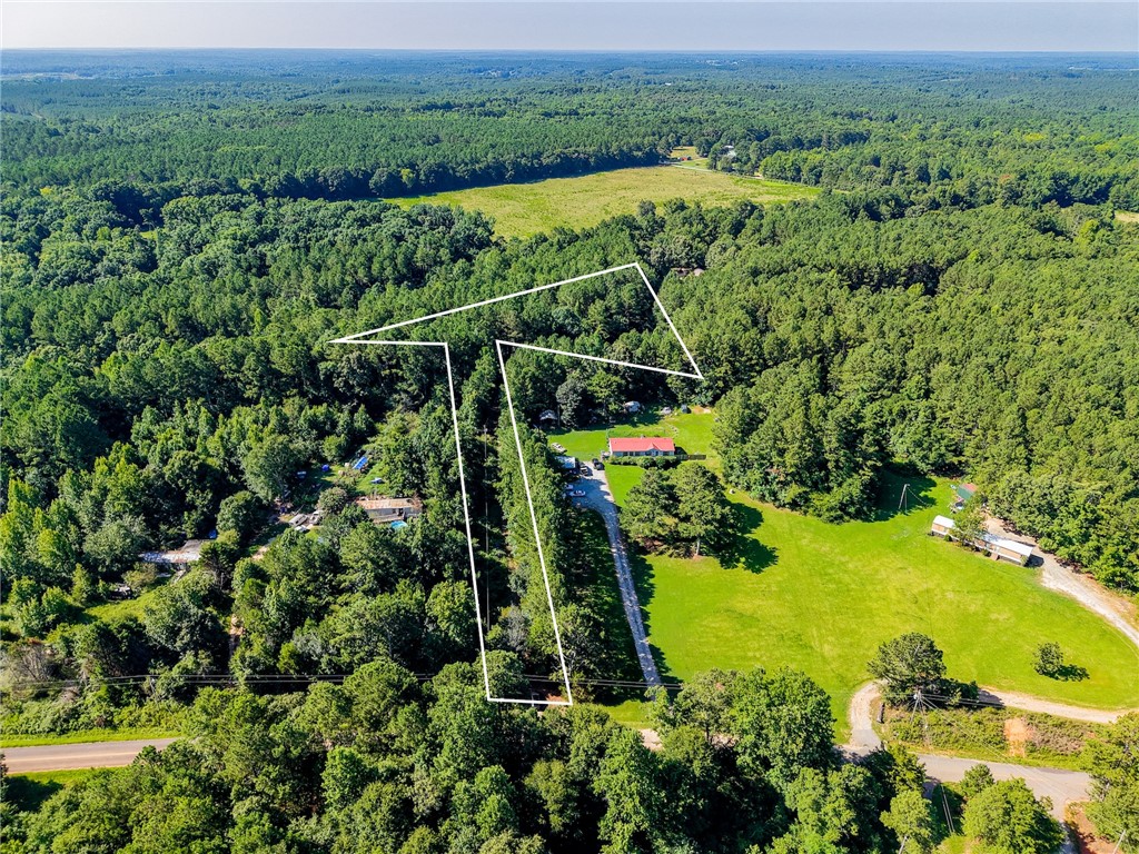 Lush green woodlands surround this private lot with endless potential.