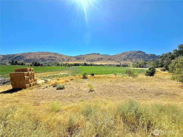 a view of an ocean with a mountain in the background