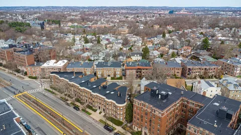 an aerial view of a city