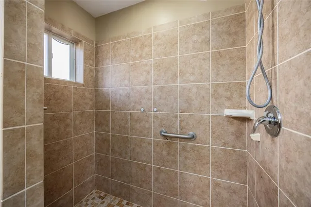 a bathroom with a shower