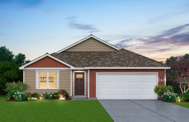 front view of a house with a yard