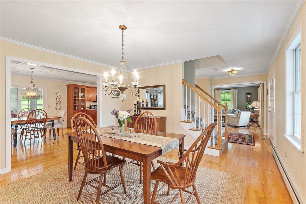 86 South Cross Road Haverhill, MA 01835 - Photo 19 of 42 a dining room with furniture a chandelier and wooden floor