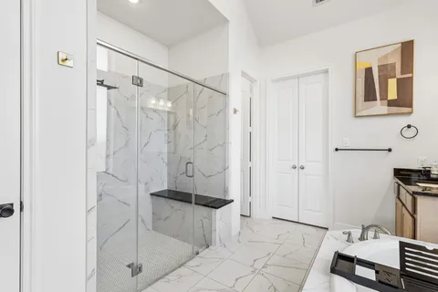 a bathroom with a shower