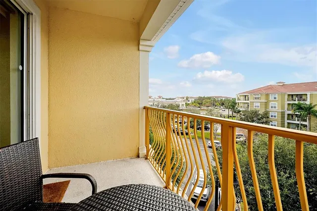 a balcony view with city view