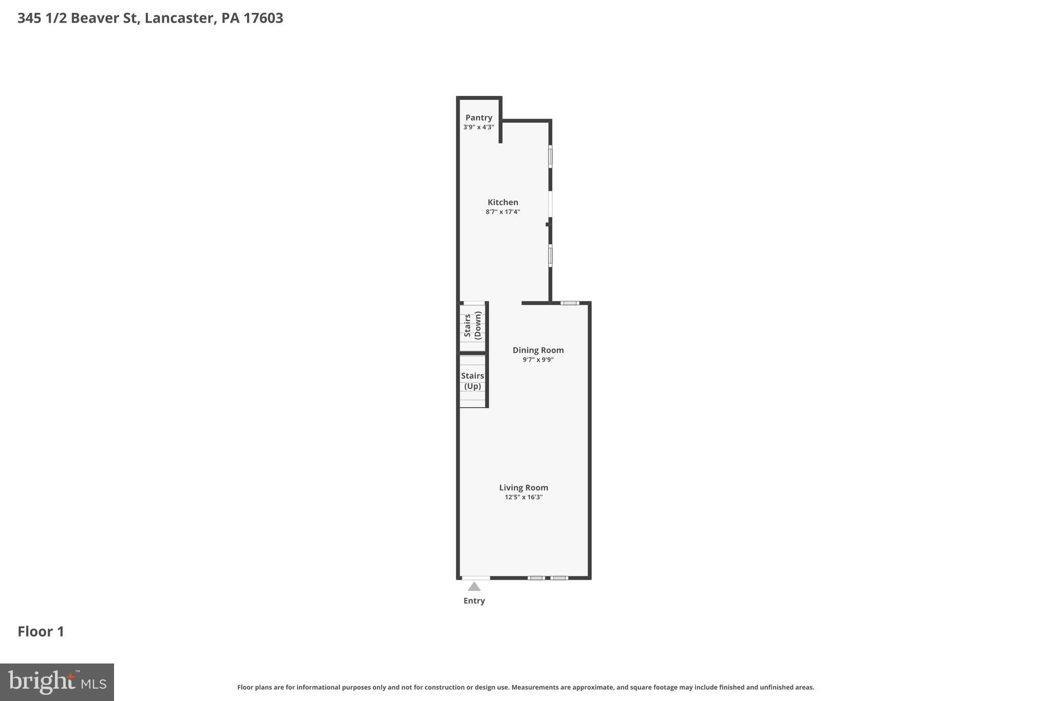 345 Beaver Street Lancaster, PA 17603 - Photo 38 of 41 Level 1 - Floor Plan